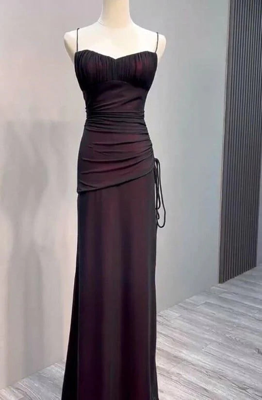 Alluring Mermaid Sweetheart Sleeveless Ruched Burgundy Long Prom Dress