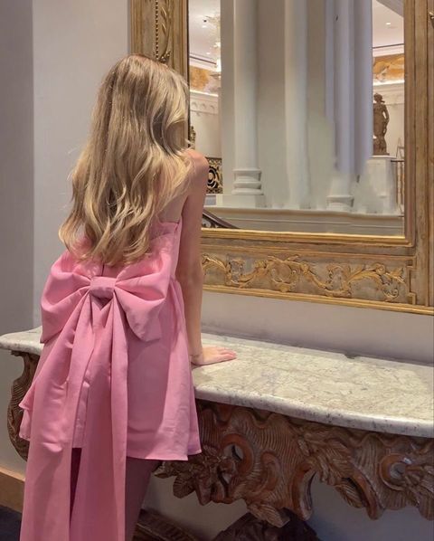 Chic High-Low Square Neck Sleeveless Bow-Embellished Bright Pink Mini Prom Dress